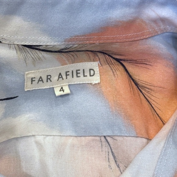 Far Afield Stachio Classic Short Sleeve Shirt Tourmaline Feather Blue Men’s 4/XL - Picture 3 of 4